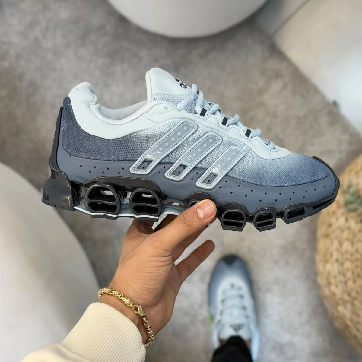 Adidas Megarise Gris Azul Blanco – Tenis Hombre JH Sport Colombia