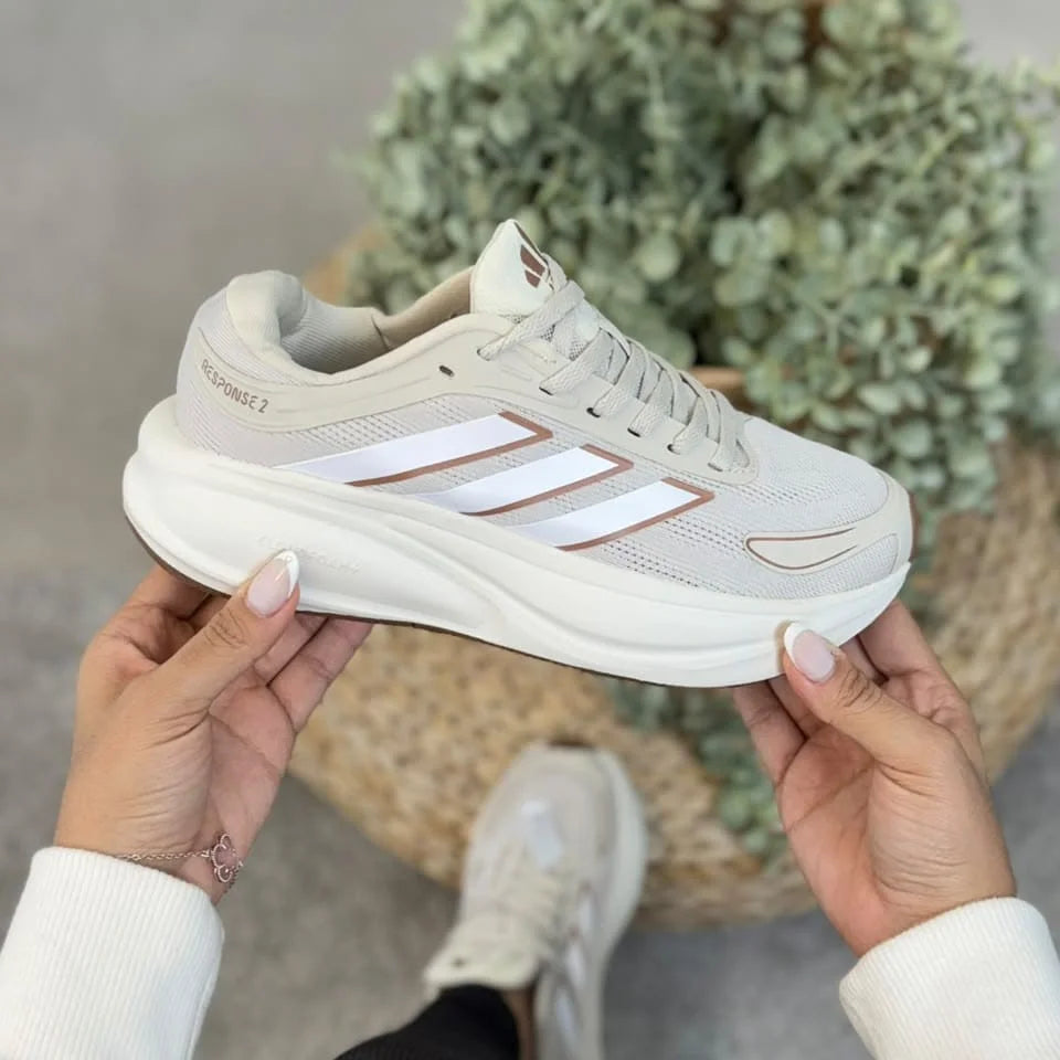 Adidas Response 2 Blanco Metalizado Rose Gold – Tenis Mujer Running JH Sport Colombia