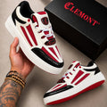 Clemont Retro Court Hombre Blanco Rojo Negro Textura Escama – Tenis Premium Colombia JH Sport