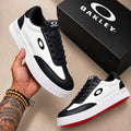 Oakley Crestable Hombre Blanco Negro Suela Roja – Tenis Casual Colombia JH Sport