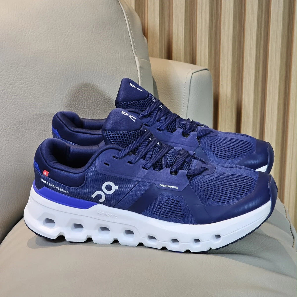 On Cloudrunner Hombre Gris Blanco – Tenis Running Cloudtec Colombia JH Sport