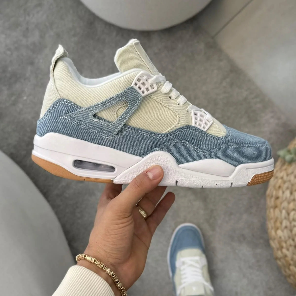 Air Jordan 4 Retro Denim Azul Crema – Tenis Hombre JH Sport Colombia