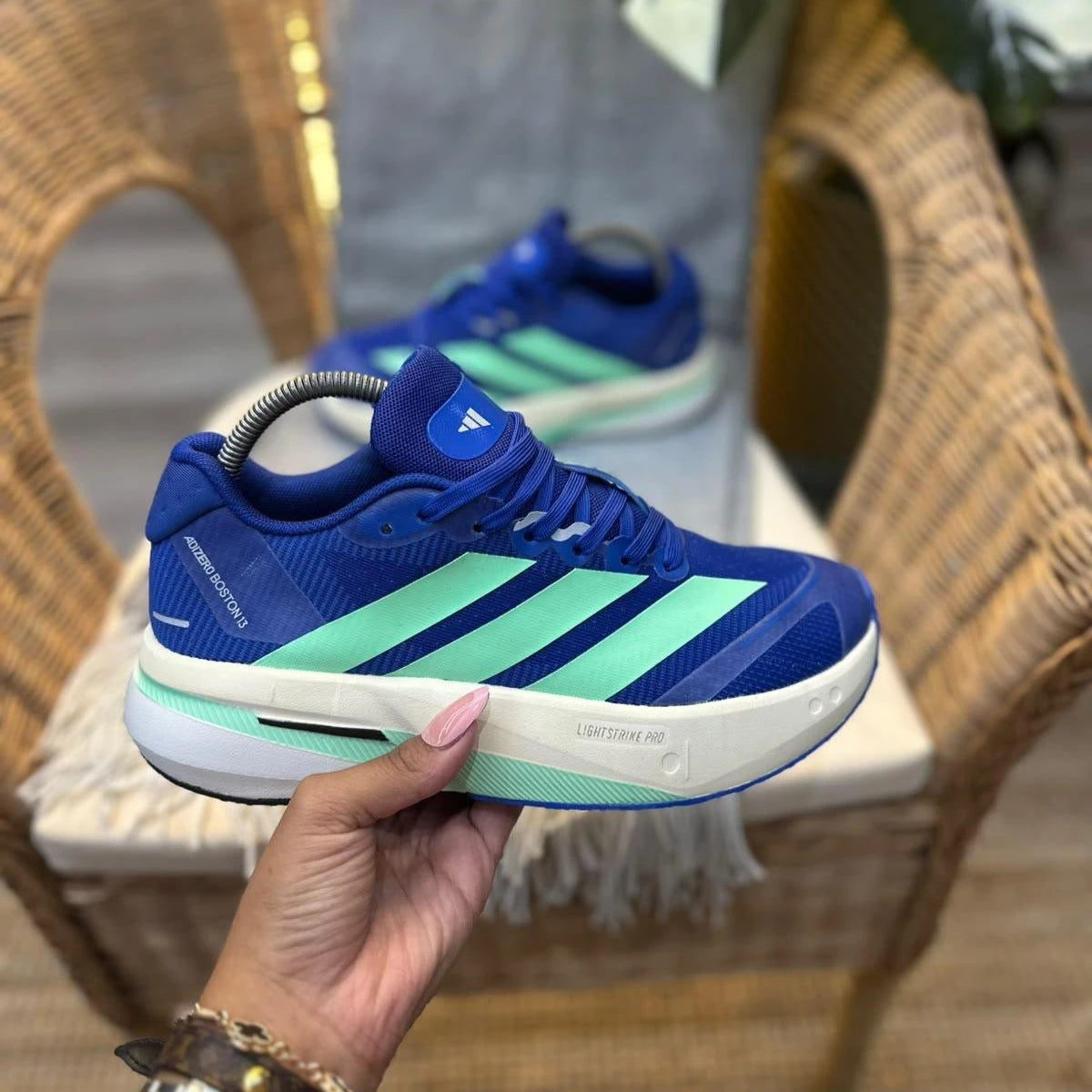 Adidas Adizero Boston 15 Hombre Azul Royal Verde Menta Lightstrike Pro – Tenis Running Colombia JH Sport