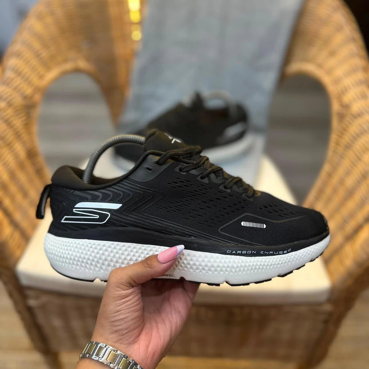 Skechers Go Run Max Road 6 Hombre Azul Navy Azul Eléctrico – Tenis Running Colombia JH Sport