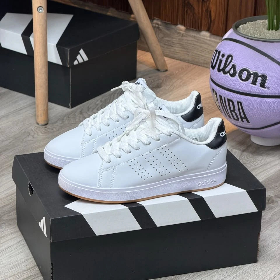 Adidas Advantage Base Hombre Blanco Talón Cobre Iridiscente Tenis Casual – JH Sport Colombia