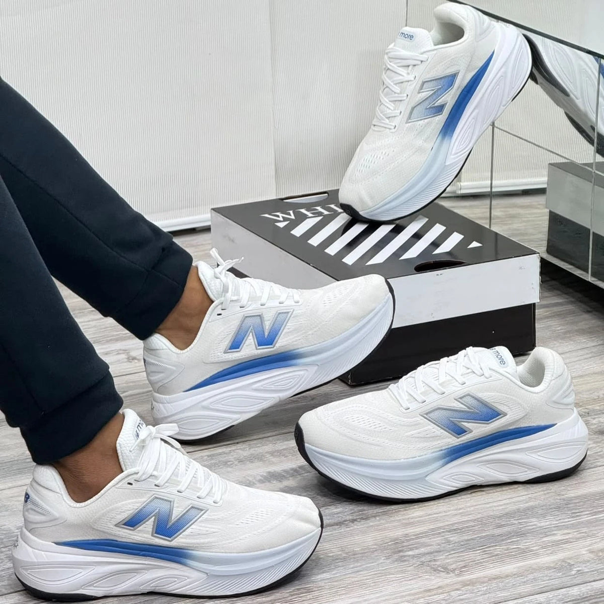 New Balance Fresh Foam X More v6 Hombre Negro Blanco Máxima Amortiguación Running – JH Sport Colombia