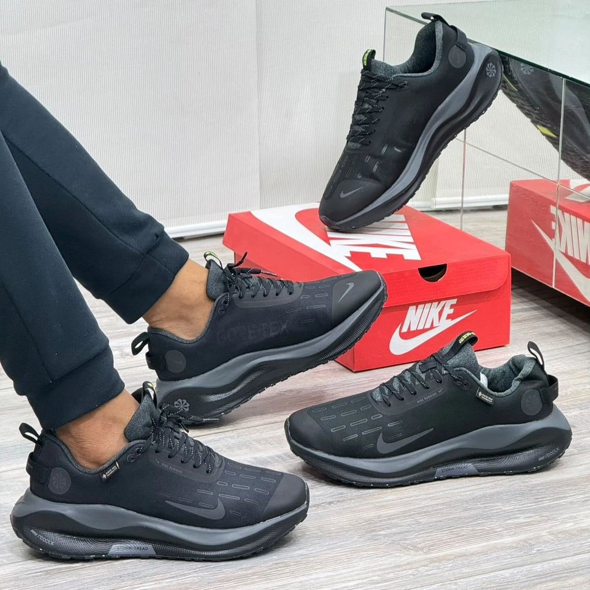 Nike Infinity Run 4 Gore-Tex Hombre Negro Blanco ReactX Storm-Tread – JH Sport Colombia
