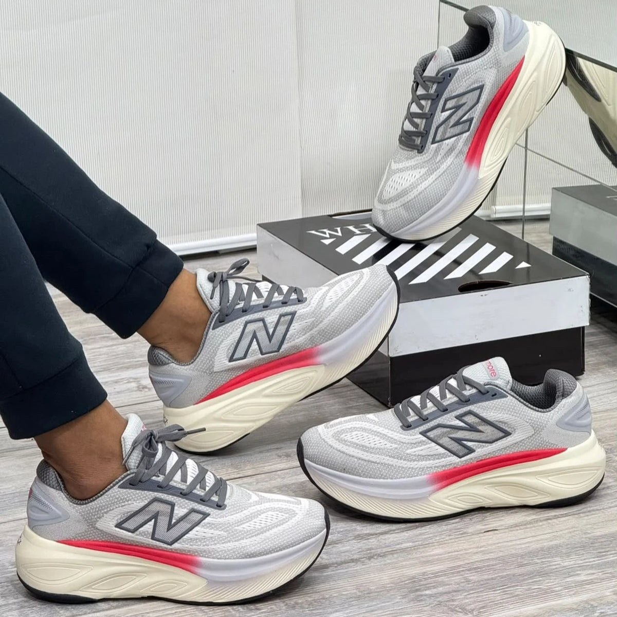 New Balance Fresh Foam X More v6 Hombre Azul Rey Blanco Máxima Amortiguación Running – JH Sport Colombia